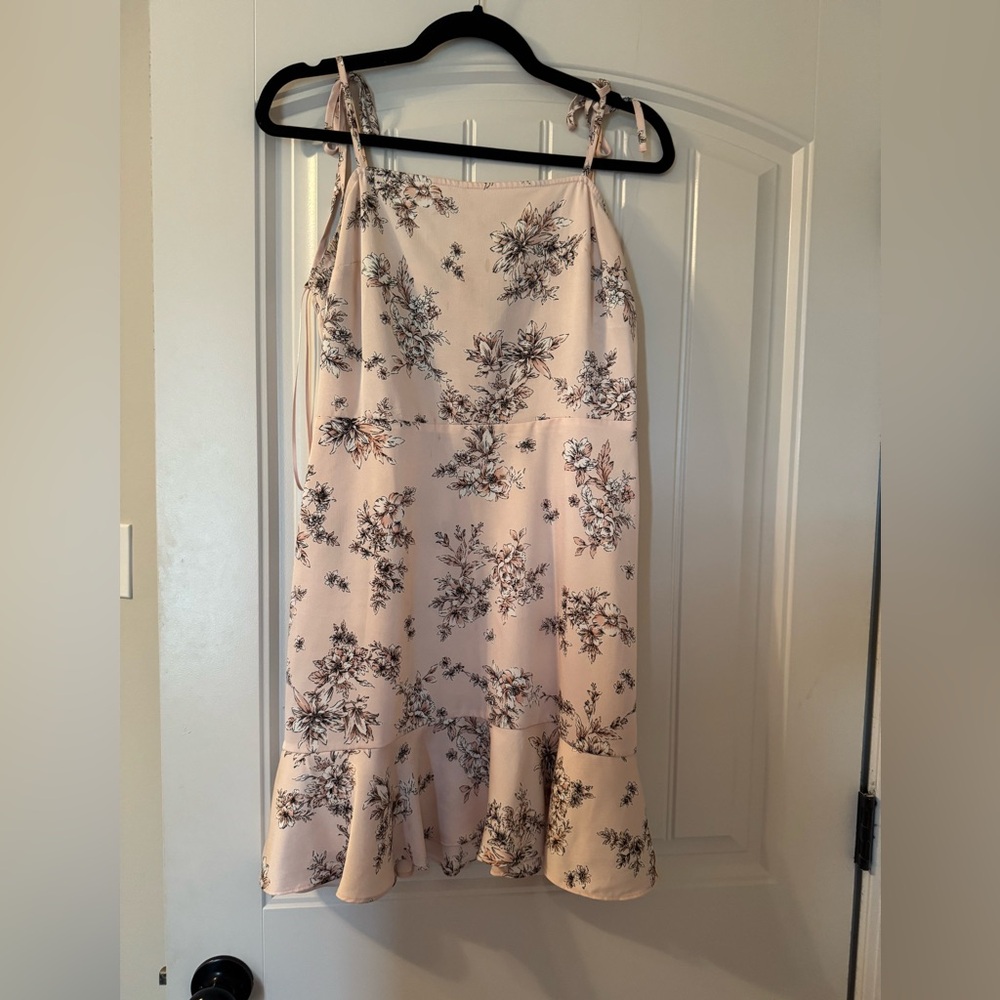 Express Pink and Black Patterned Smocked Top